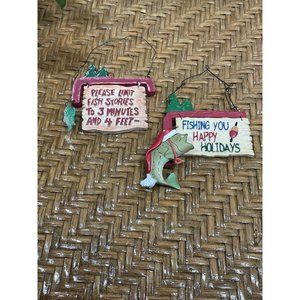 Fishing You A Happy Holidays Fish Stories Ornament Set